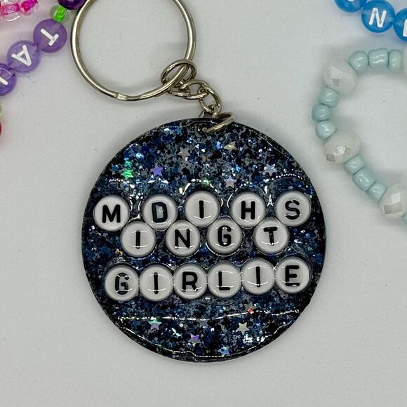 Handmade Swiftie-Inspired Resin Keychain – "Midnights Girlie"Izzy - Picture 1 of 5